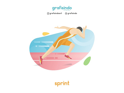 Sprint animation design flat illustration vector