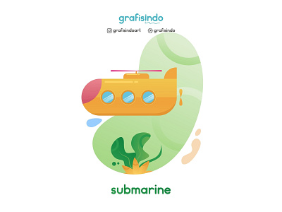 Submarine Illustration animation design flat illustration vector