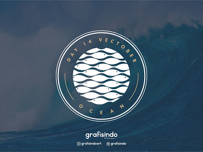 Ocean Logo branding design flat illustration logo vector