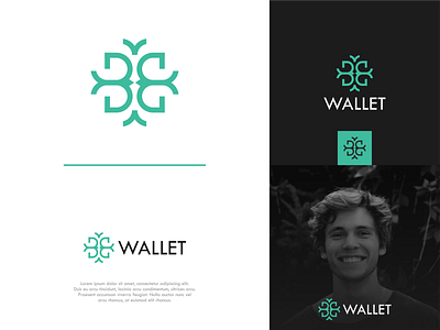 Wallet Logo branding flat design logo