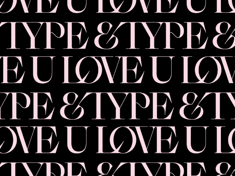 LOVE U & TYPE ampersand gif lettering logotype love pink