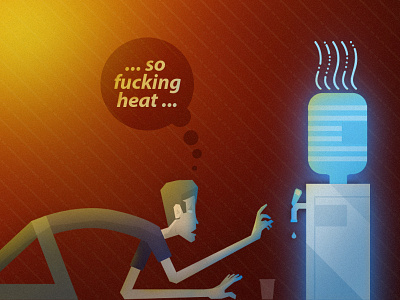 So F#cking Heat boy cyril fucking heat hot illustration man oven summer zero