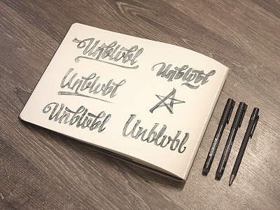 Unblvbl calligraphy design hand illustration lettering moleskine print script type typography