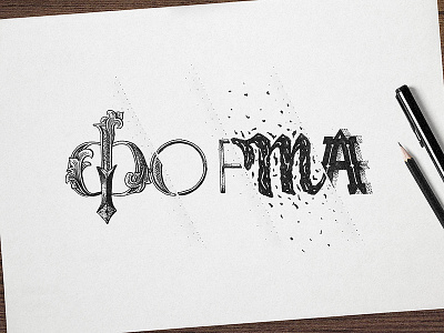 Form / Форма black brush calligraphy dot dotwork forma letter lettering line moleskine paper watercolor