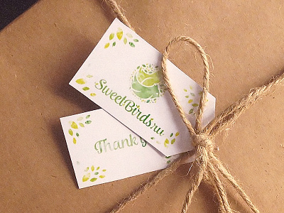 SweetBirds labels bird brush calligraphy green lettering logo logotype moleskine paper sweet watercolor