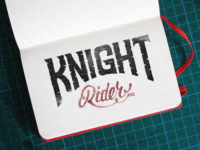 Knight Rider Lettering black brush calligraphy dot dotwork knight knight rider letter lettering moleskine paper pontiac