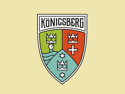 KONIGSBERG crown flat heraldry history kaliningrad konig konigsberg logo logotype shield star stroke