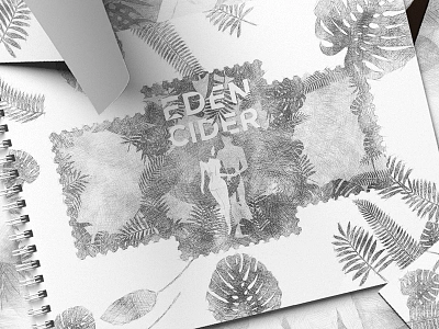 Eden Cider adam cider eden eva illustration lable logo tree