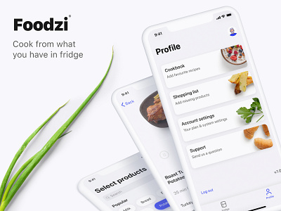 Foodzi • Cooking App 2020 2020 trend android app app design apple application branding cooking cooking app design figma flat ios top trend typogaphy typography ui ux