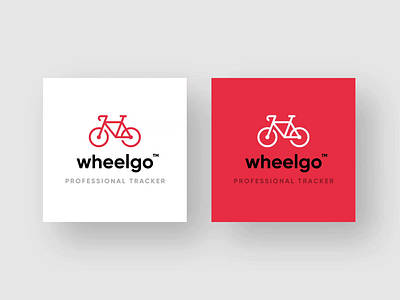 WheelGo - Bicycle App Logo aftereffects android apple bicycle design figma flat icon illustration ios logo minimal red typography ui vector wheel white