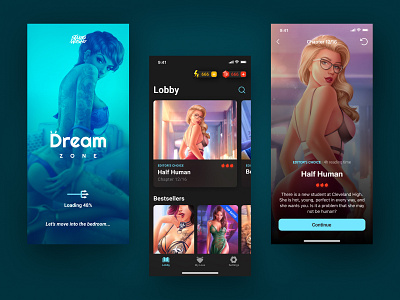 Interactive Stories Game UI app figma game girls illustration interactive story ui ux