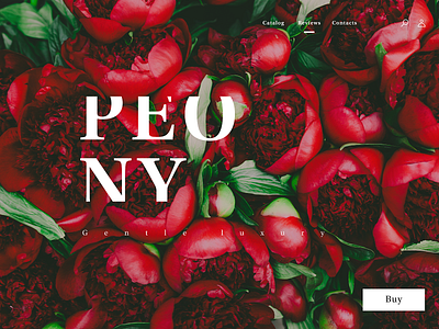 Peony - Home Page branding design figma flat flowers peony red ui web webdesign website website design white
