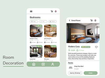 Room Decoration green interiordesign millennials mobile apps