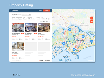 Property Listing apartment listing maps property realestate singapore uiux ux design web design website