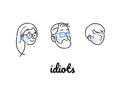 Idiots ( line ver. ) design illustration line line art logo vector