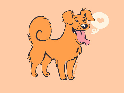 Happy Doggo design dog doodle dog illustration doodle flat flat illustration happy doggo illustration procreate sketch vector zachabstract