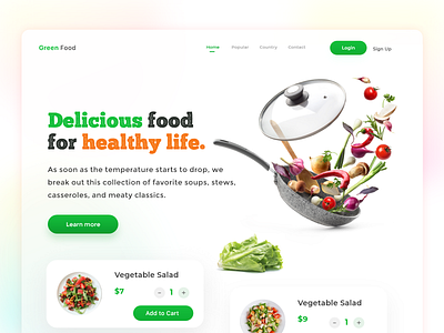 Green Food Webpage branding graphic design logo ui