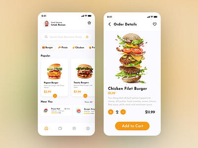 Food Delivery App UI by Bhavin Dabhi on Dribbble