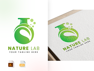 Nature Lab Logo adobe illustrator branddesign branding graphic design lablogo logo logodesign ui uidesign vectordesign