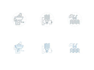 Icons electricity flat grid icon outline plumbing pool sink