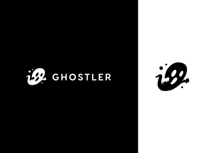 Ghostler Logo black and white brand design branding flat ghost ghosts illustration logo logo design logodesign logomark mascot logo minimal spooky vector