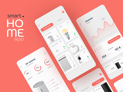 Smart home application app design home minimal mobile mobile ui smart smarthome ui ux