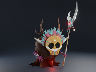 dribbble 3d blender3d modeling shaman