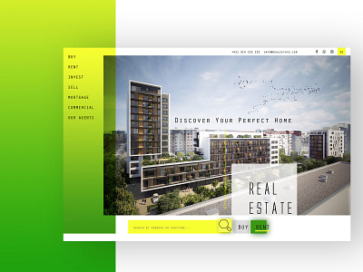 Real Estate Website color design interface design landing landing page minimal web website website design