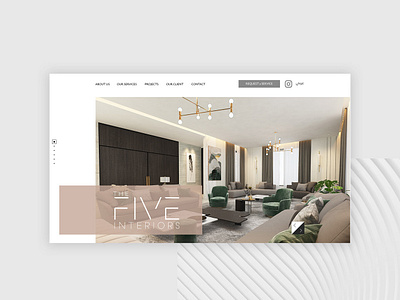 The Five Interiors website beige brand design graphic design identity interface interface design interface designer landing landing design landing page minimal minimalism ui uidesign uiux uiux design web website website design