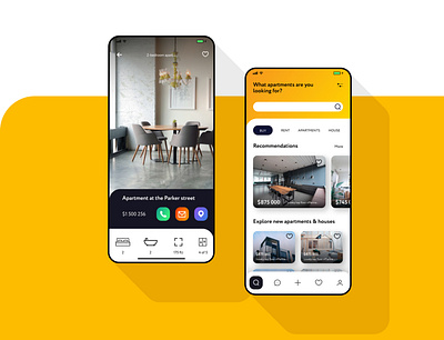 Real Estate App - UI/UX app design application application design application ui design graphic design interaction interaction design interactive interface interface design interface designer interfaces minimal minimalism ui ui ux ui design uidesign yellow