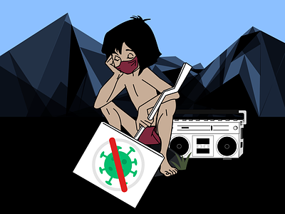 lockdown's got to him barbados covid-19 design graphic design illustration jungle junglist lockdown mowgli music