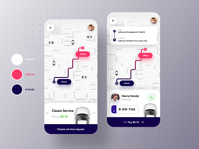 TaxiDriving app🚕🚗 app blue cab car clean color concept dark blue design ios map minimal mobile mobile app taxi taxi app uber ui uiux