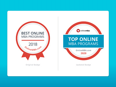 OnlineMBA.com | 2020 Ranking's Badge Redesign award badge badge design branding business illustration logo mba medal onlinemba.com ranking rankings ui vector