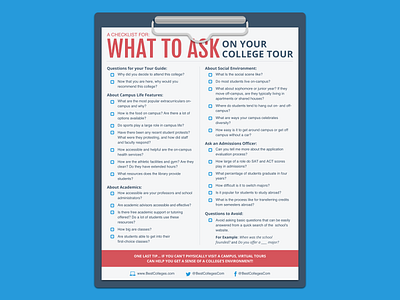 BestColleges.com | College Checklist Infographic checklist clipboard college infographic social media