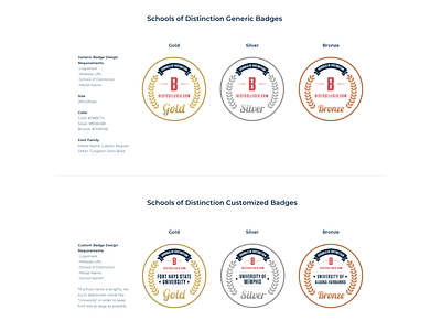 BestColleges.com | School of Distinction Badges award badge branding college marekting
