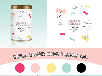 Trippy Treats - Logo and Packaging Design branding design dog lover dog treats dogs illustration illustrator logo minimal package design packaging photoshop typography