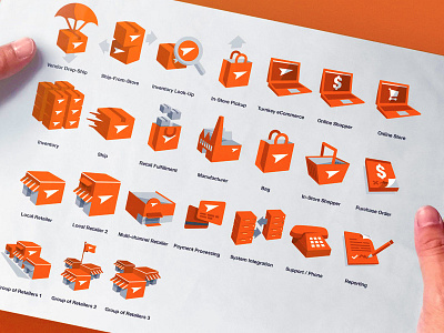 Shopatron Iconagraphy e commerce icons icon family icon set icon system icons orange shopping style guide