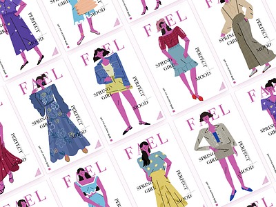 Fael Girls app branding character design flat flat design illustration illustrator ui vector web