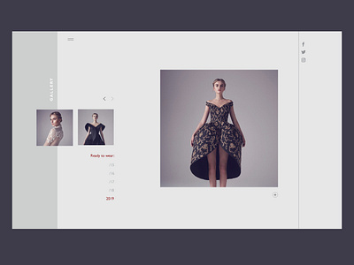 one of the pages of the clothing designer website