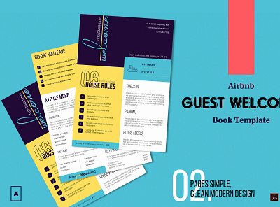Airbnb Guest Book Template airbnb airbnb house manual brochure brochure design clean design guest book guidebook house manual