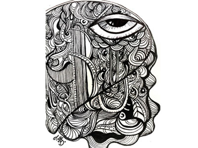 The Eye abstract doodle eye illustration ink line pen