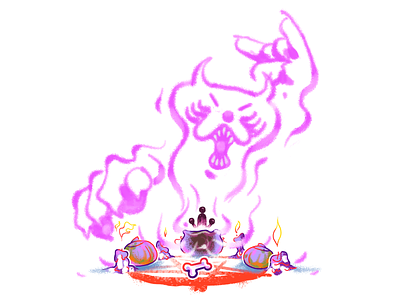 Release the devil!! 30s character design devil dog halloween illustration pentagram summon witchcraft