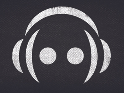 The Edge Logo black college distressed headphones minimal radio texture