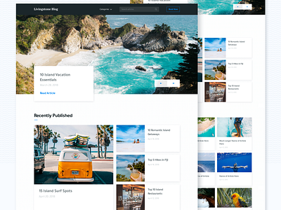 Island Resort Blog Page branding sketch ui ux design ui design uxd web design