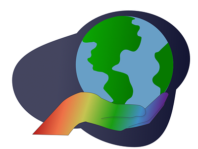 I've got the whole world in my hands! design illustration rainbow world
