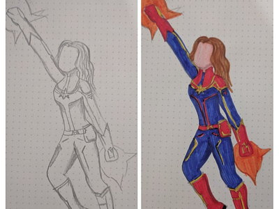 Captain Marvel Drawing drawing sketch captain marvel