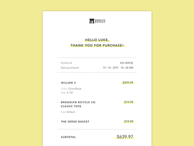 Email Receipt 017 clean dailyui email minimal receipt ui