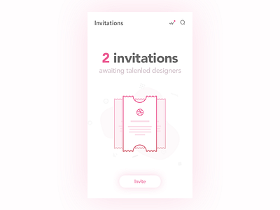 Dribbble Invitations app clean dribbble illustration innvitation invite ios minimal ui user interface
