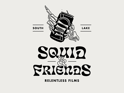 Squid & Friends california eckmannpsych film film company follow cam friends futura lake tahoe mammoth mountain pabst pbr ske crew skeleton hand skiing south lake tahoe squid t shirt design takoe