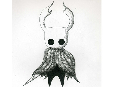 Hollow Knight black and white fan art game hollow hollow knight ink knight pen pigment pigment pen